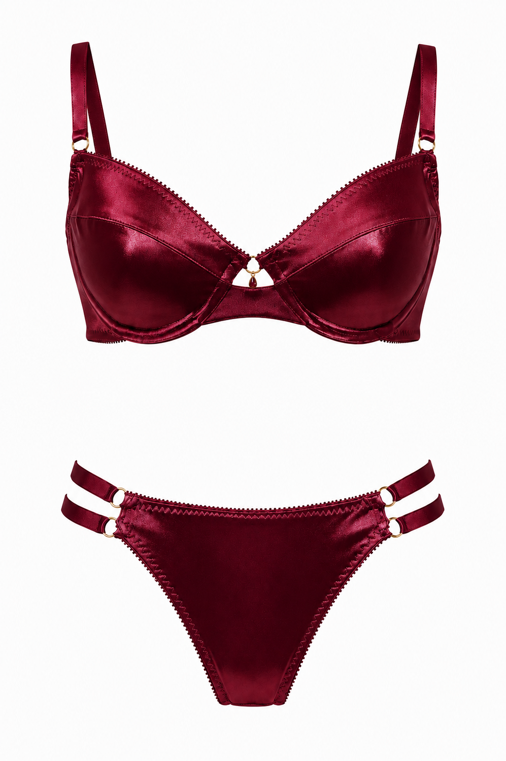 Wine Corazón Bra | Luxury Satin Underwire Bra