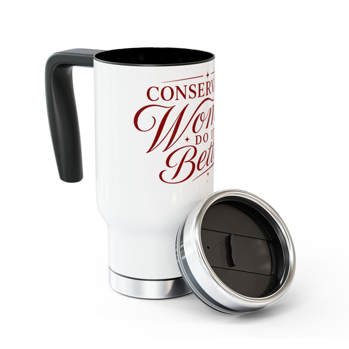 Conservative Women Do It Better Travel Mug — 14oz Stainless Steel Tumbler with Handle