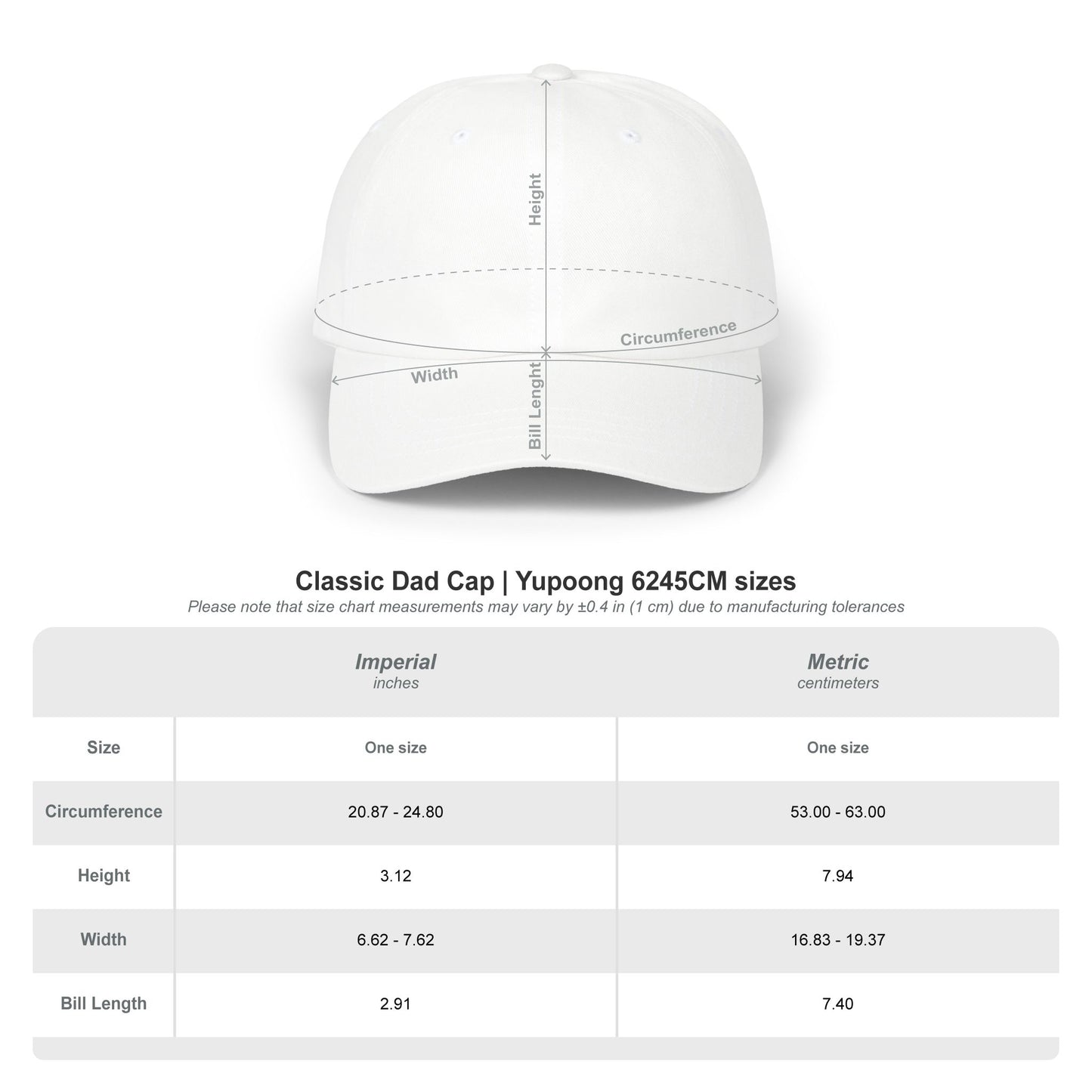 Classic Dad Cap – Minimal White Embroidered Baseball Hat