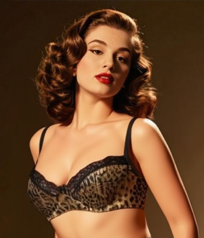 Leopard de Velour Velvet Push Up Bra