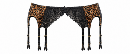 Leopard de Velour Velvet Garter Belt