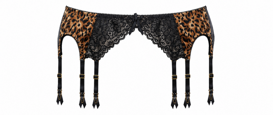 Leopard de Velour Velvet Garter Belt
