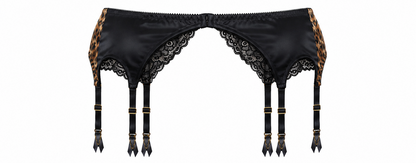 Leopard de Velour Velvet Garter Belt