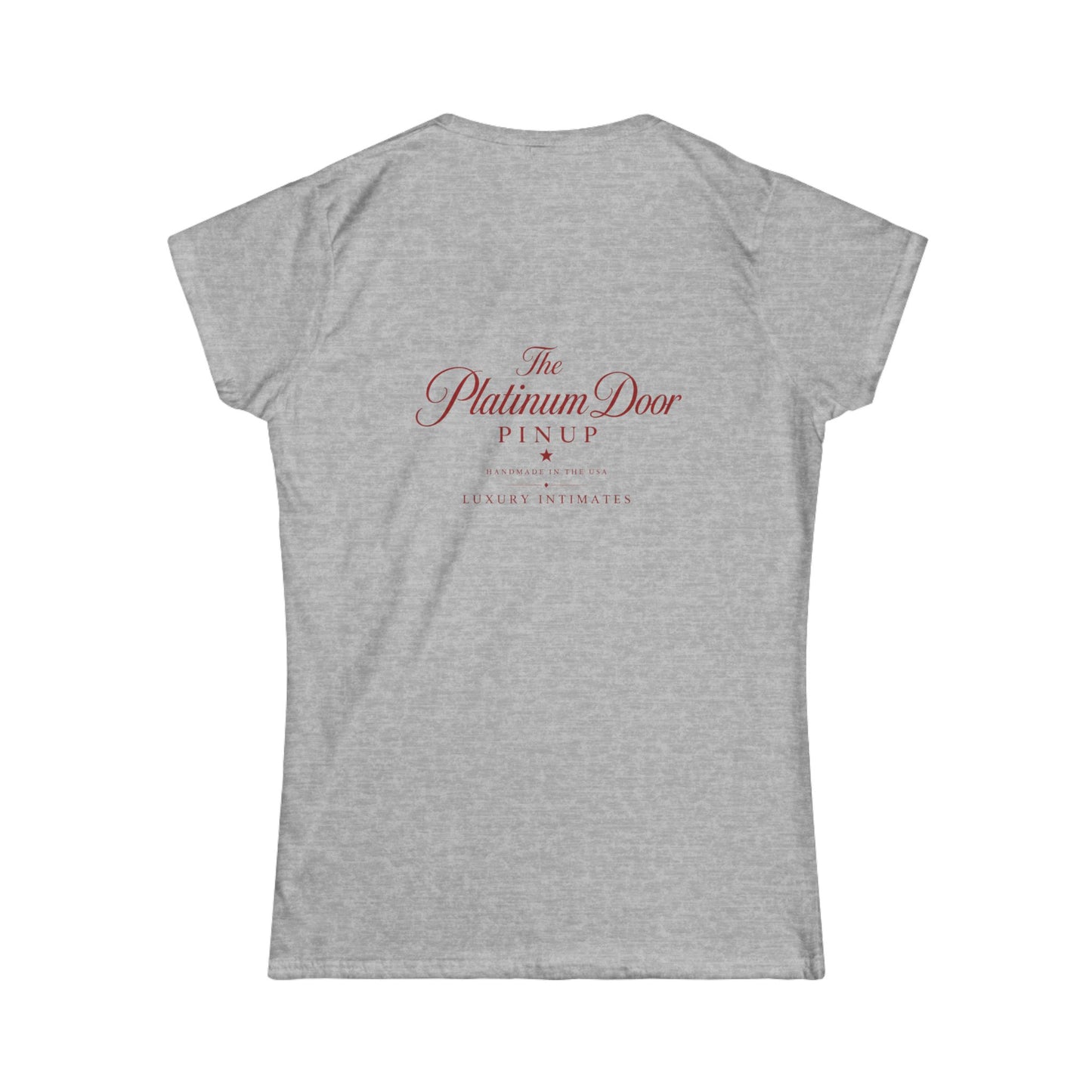 Stars, Stripes & Satin Pinup Tee — Patriotic Vintage Pin-Up Women's T-Shirt
