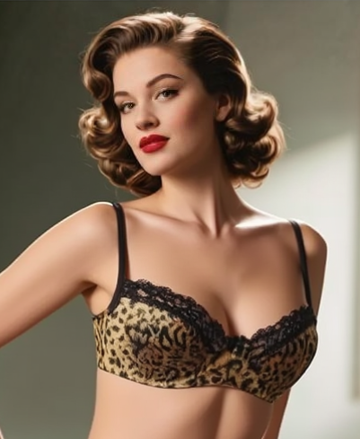 Leopard de Velour Velvet Push Up Bra