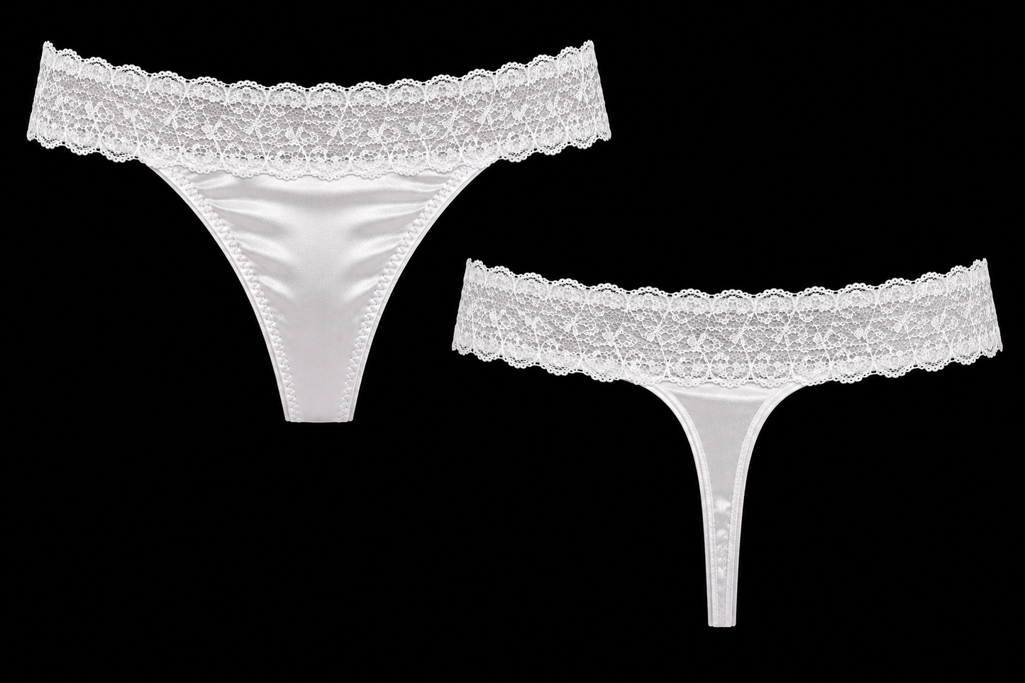 Luxury White Satin G-String Thong | Handmade Lace Lingerie (Copy)