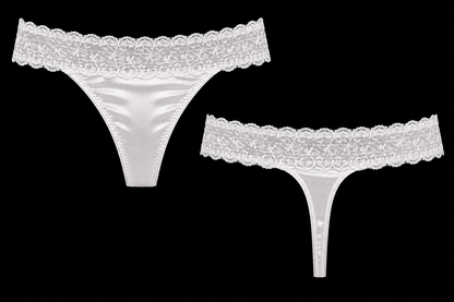 Luxury White Satin G-String Thong | Handmade Lace Lingerie (Copy)
