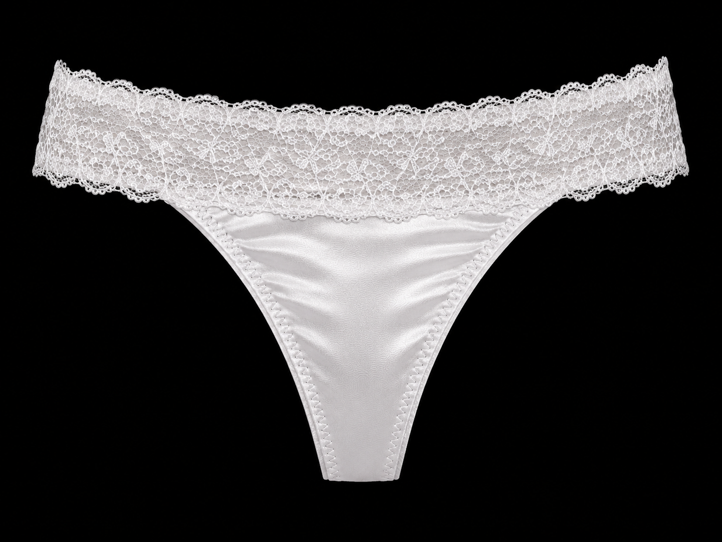 Luxury White Satin G-String Thong | Handmade Lace Lingerie (Copy)