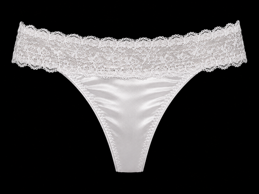 Luxury White Satin G-String Thong | Handmade Lace Lingerie (Copy)