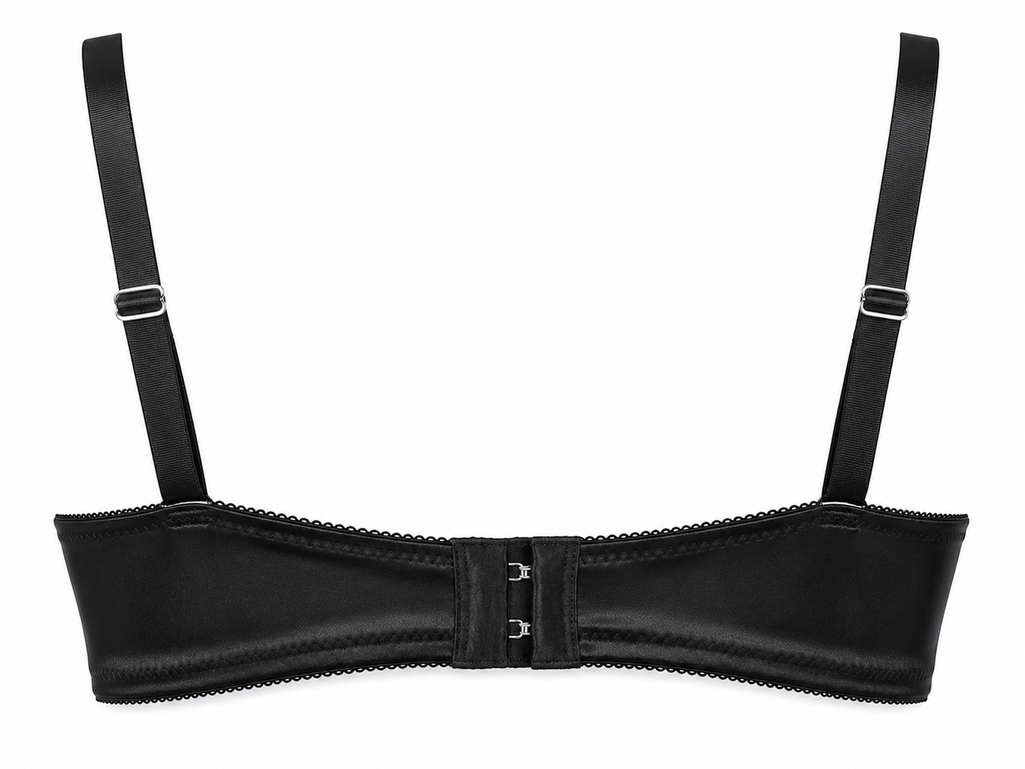 Noir Argent Satin & Lace Balconette Bra
