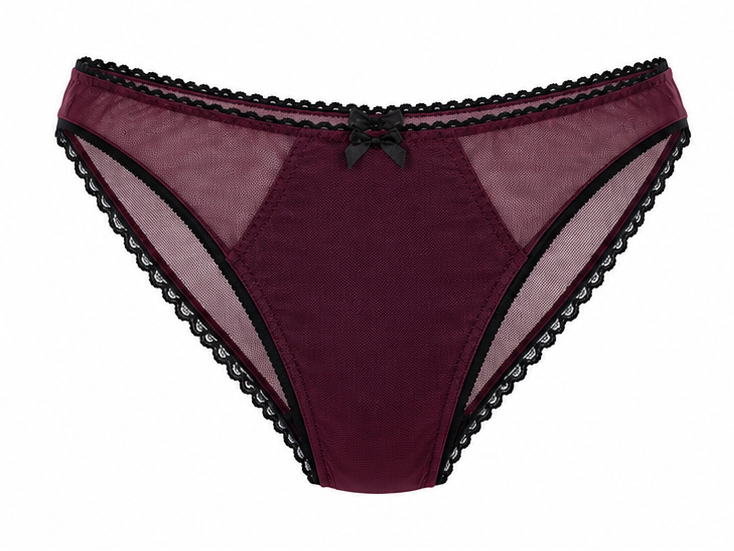 Bordeaux Allure Mesh Pantie