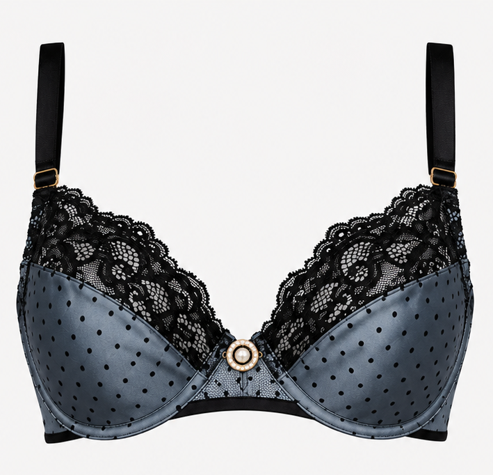 LINDA ROSE SATIN DEMI-CUP BRA