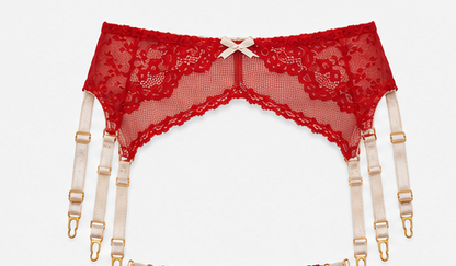 Rouge Enchanté Red Lace Garter Belt