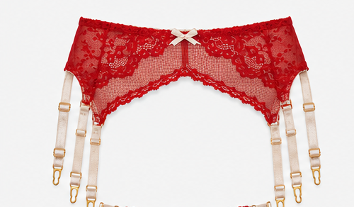 Rouge Enchanté Red Lace Garter Belt