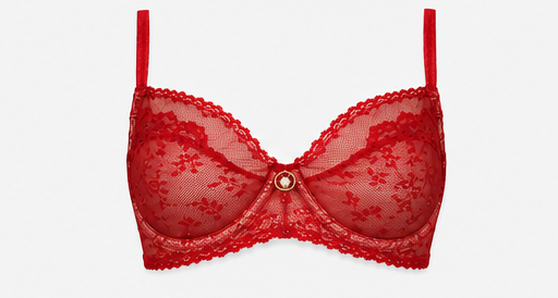 Rouge Enchanté Red Lace Balconette Bra
