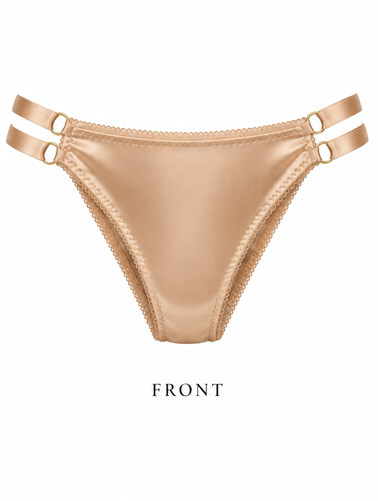 Gema Nude Corazon Nude Satin Bikini Panty – Double Strap