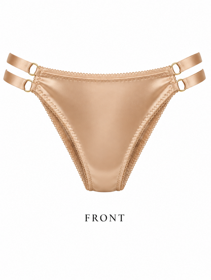 Gema Nude Corazon Nude Satin Bikini Panty – Double Strap