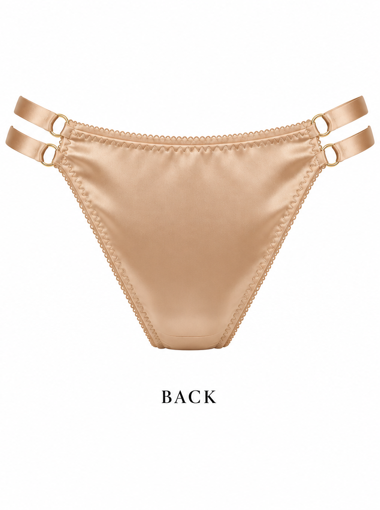 Gema Nude Corazon Nude Satin Bikini Panty – Double Strap