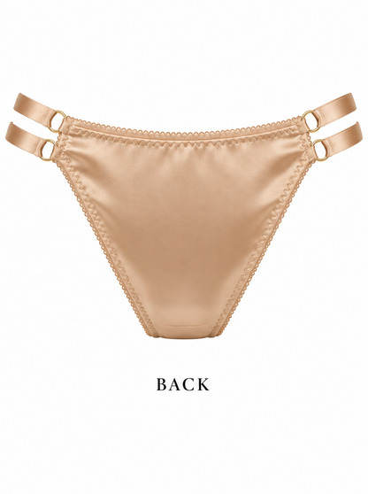 Gema Nude Corazon Nude Satin Bikini Panty – Double Strap