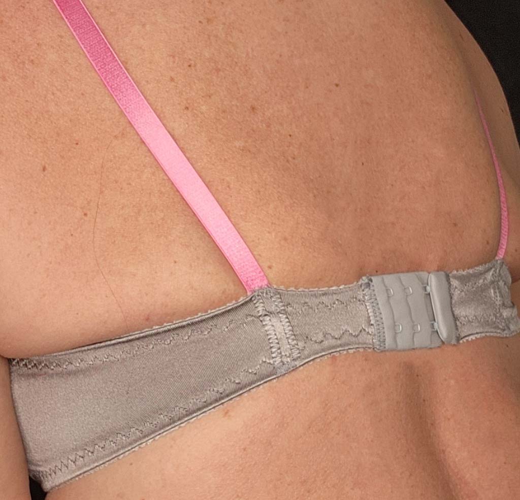 Pink Lace and Grey Satin Bra, The Isabella Collection