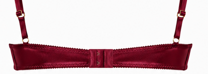 wine coraon satin bra back view